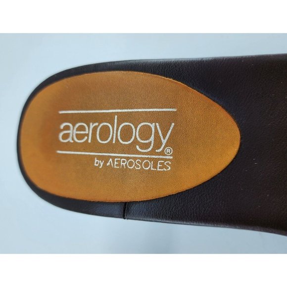 Aerology by Aerosoles Women's Orange Leather Open Toe "Most Likely" Heels Sz 8.5 - Picture 5 of 12